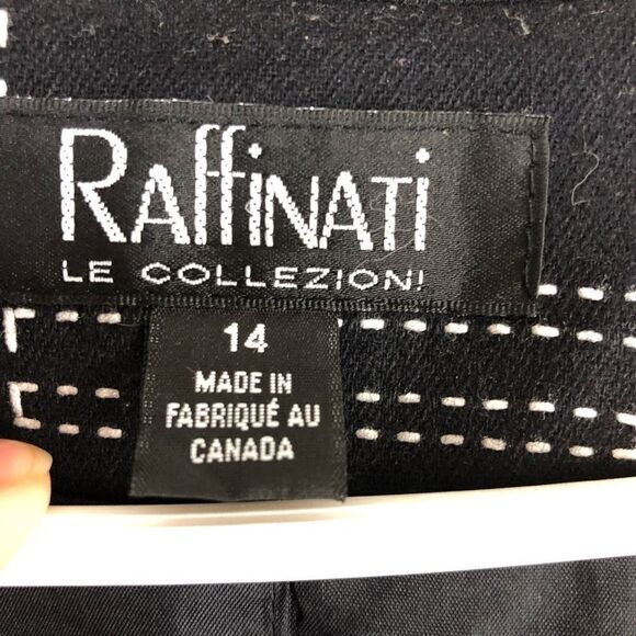 Raffinati LE COLLEZIONI Wool Cashmere Black White‎ Blazer Sz 14 - Picture 7 of 8